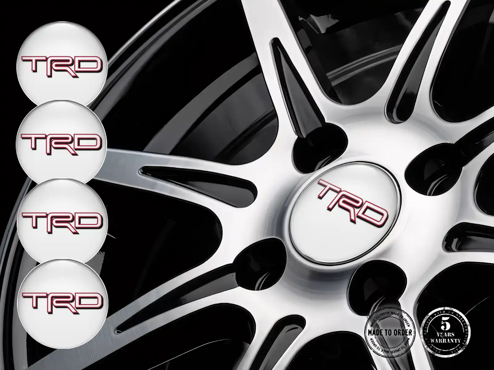 Toyota TRD Emblemas de Rueda Etiqueta Cascada Gravitacional
